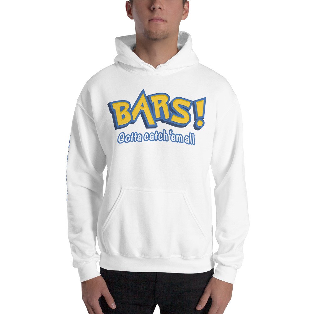 Bars! Gotta Catch 'Em All White Hoodie